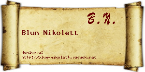 Blun Nikolett névjegykártya